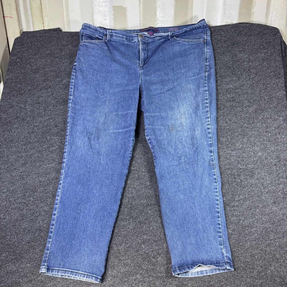 Gloria Vanderbilt Amanda Jeans Womens 22W Blue Denim Cotton Stretch Straight Leg
